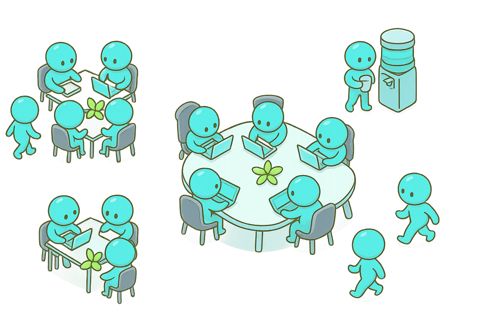Coworking workspace illustration